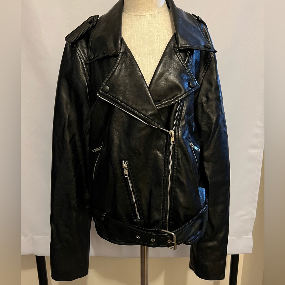 Leather Like Black Bikers Jacket